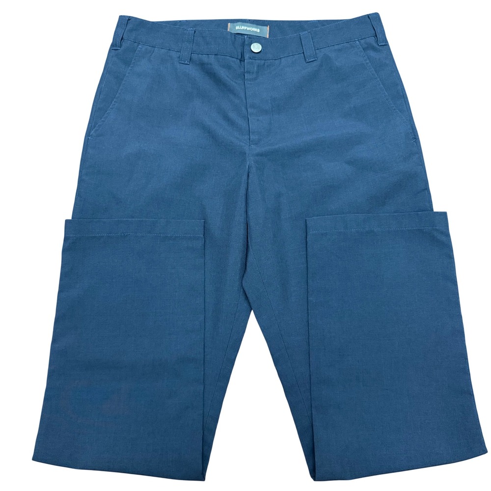 Bluffworks Original Relaxed Fit Pants Mens 33x32 Navy Blue Travel Performance